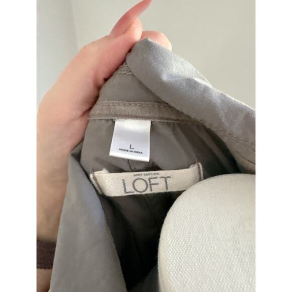 Loft Bomber Jacket Size Large Gray Lightweight Utility Zip Up Coat - Picture 11 of 11